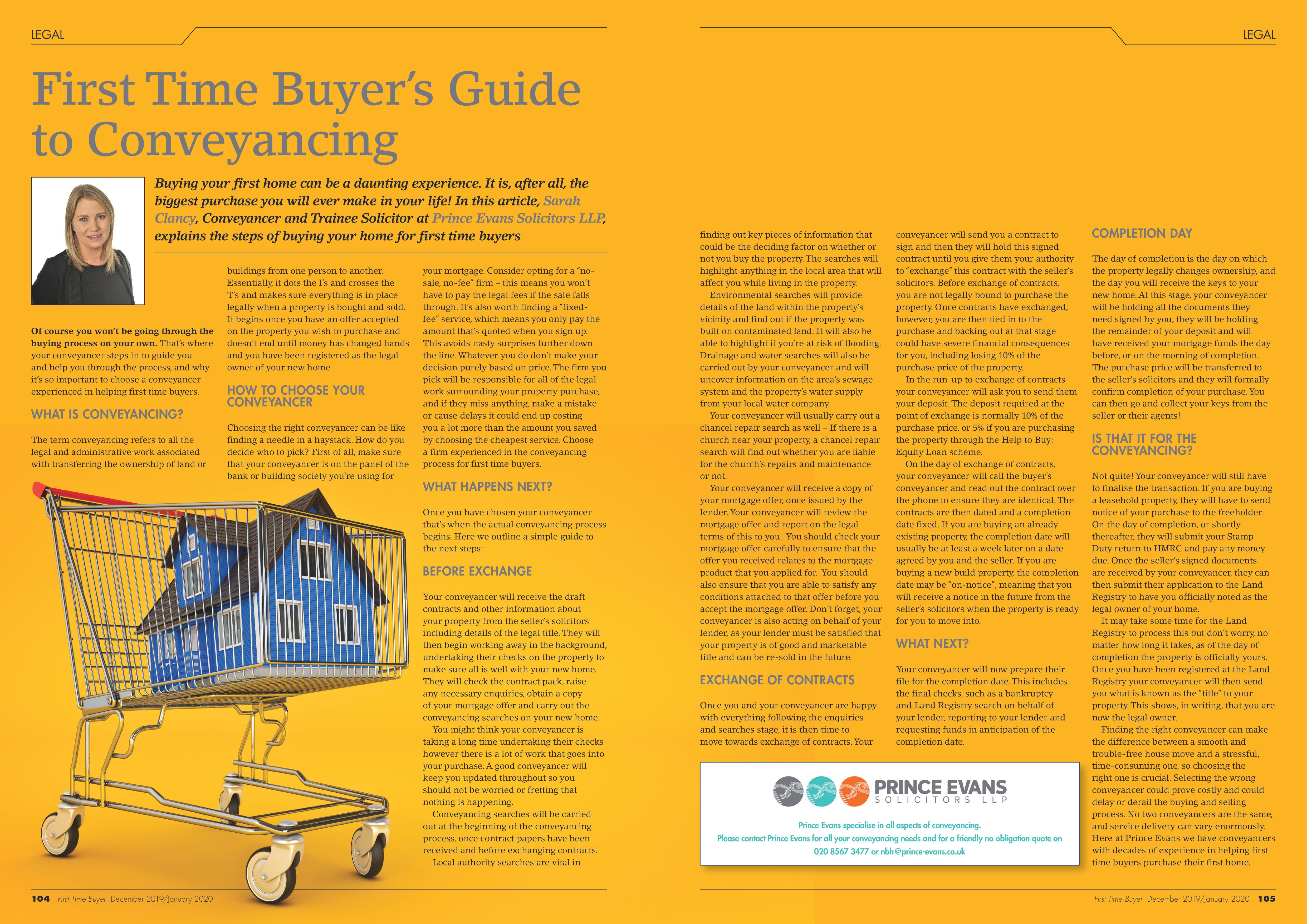 First Time Buyer’s Guide to Conveyancing Prince Evans Solicitors LLP