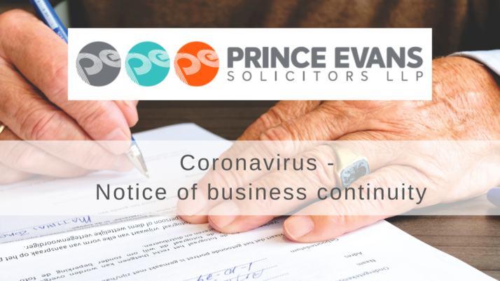 Coronavirus – Notice of business continuity