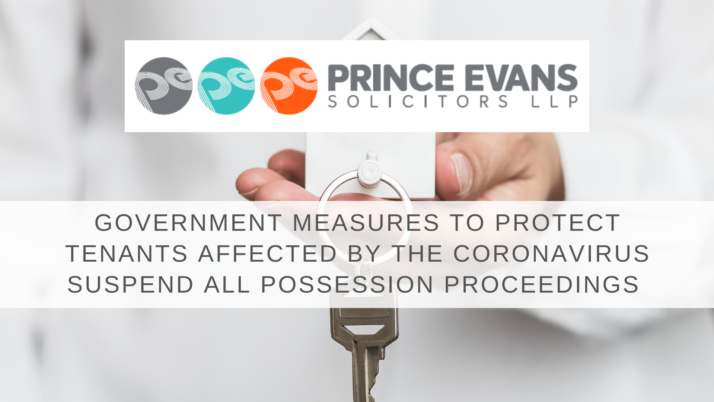 GOVERNMENT MEASURES TO PROTECT TENANTS AFFECTED BY CORONAVIRUS:  SUSPEND ALL POSSESSION PROCEEDINGS
