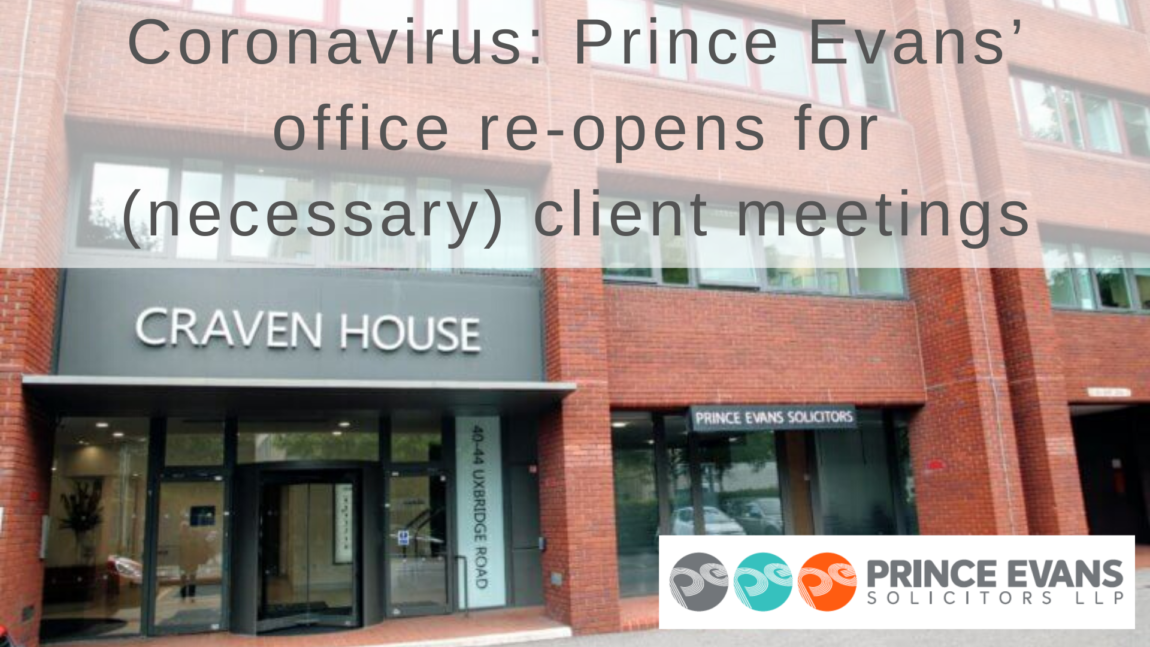 Coronavirus: Prince Evans’ office re-opens for (necessary) client meetings