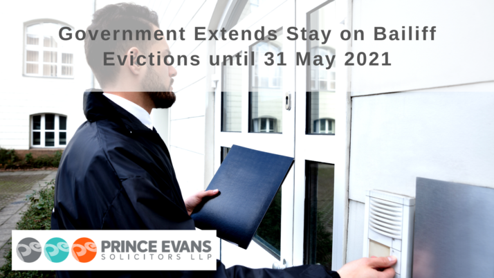 Government Extends Stay on Bailiff Evictions until 31 May 2021